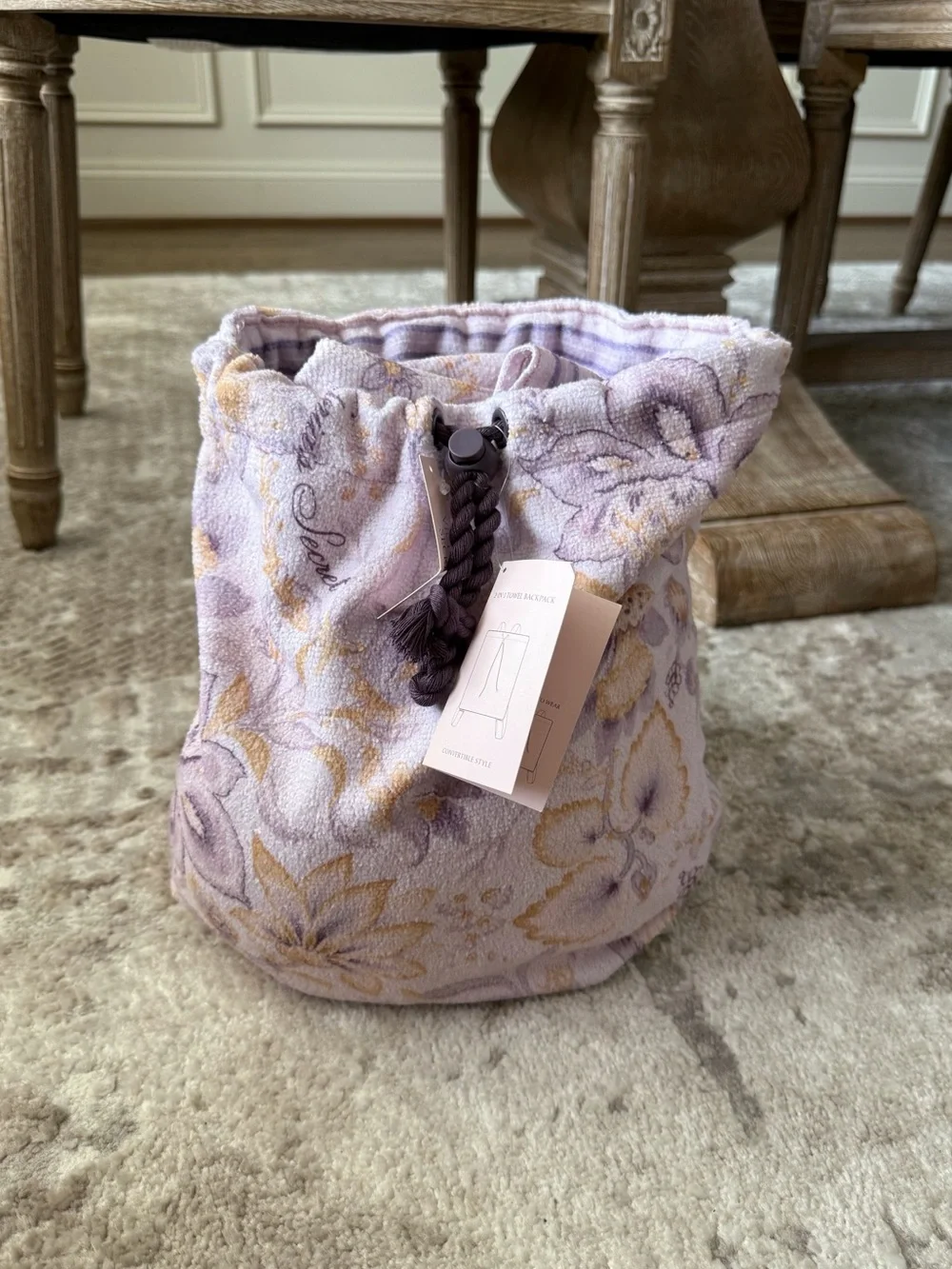 Victoria’s Secret Boho Floral Packable Backpack Beach Towel